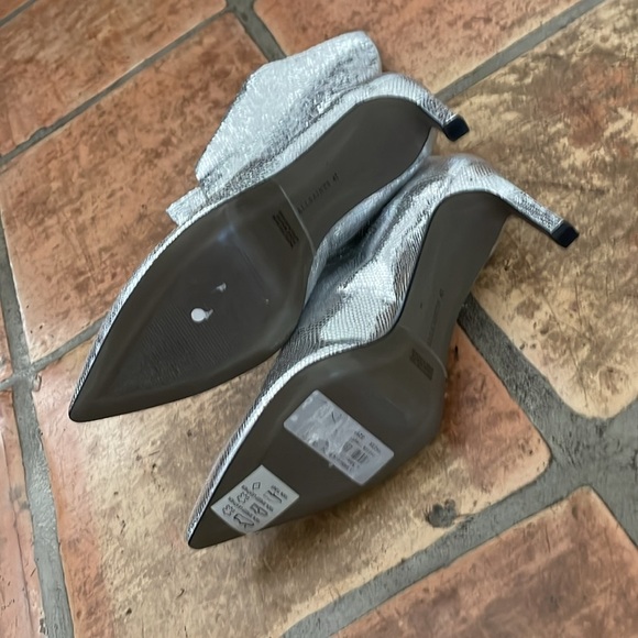 ALL SAINTS Orleana Metallic Silver Leather Stiletto Bootie Size 11 MSRP$349 - Picture 4 of 11